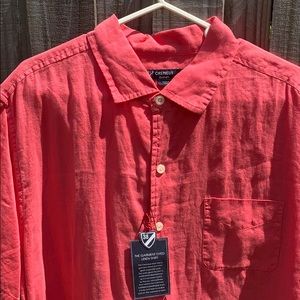 Men’s short sleeve Pink linen camp shirt size XL